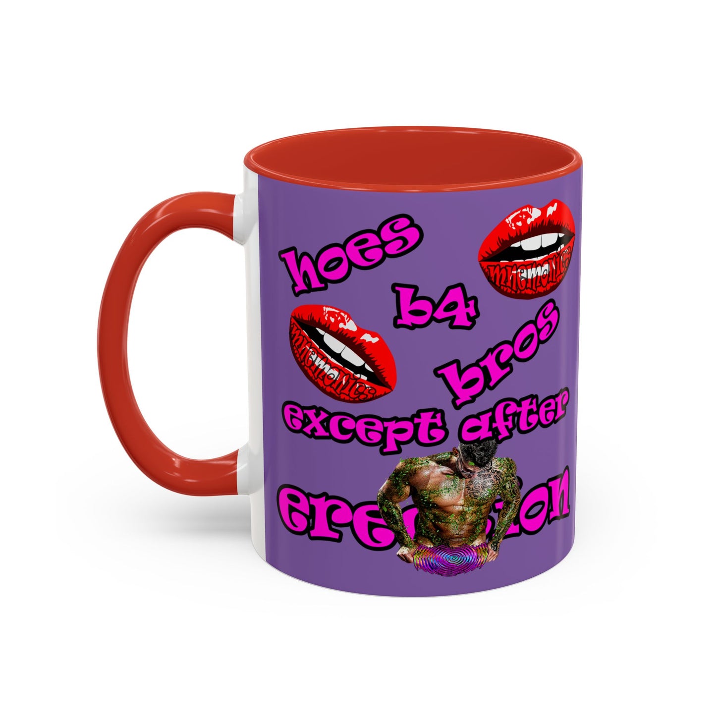 hoes b4 bros - Accent Mug (light purple)