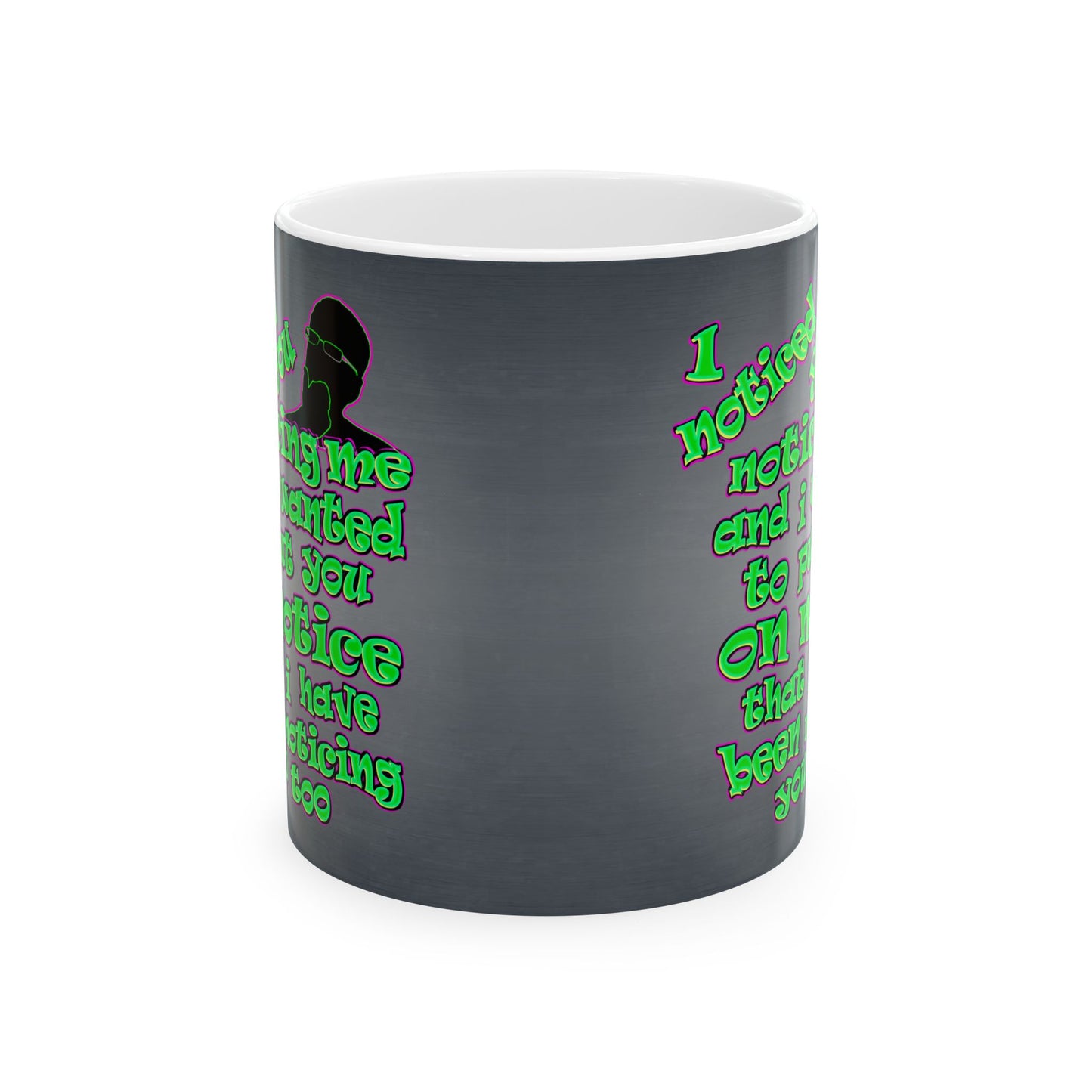 noticed you noticing - White Mug (grey-light grey)