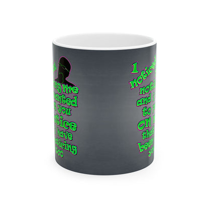 noticed you noticing - White Mug (grey-light grey)