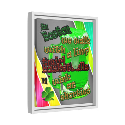 celtics logo - framed canvas art (rainbow split)