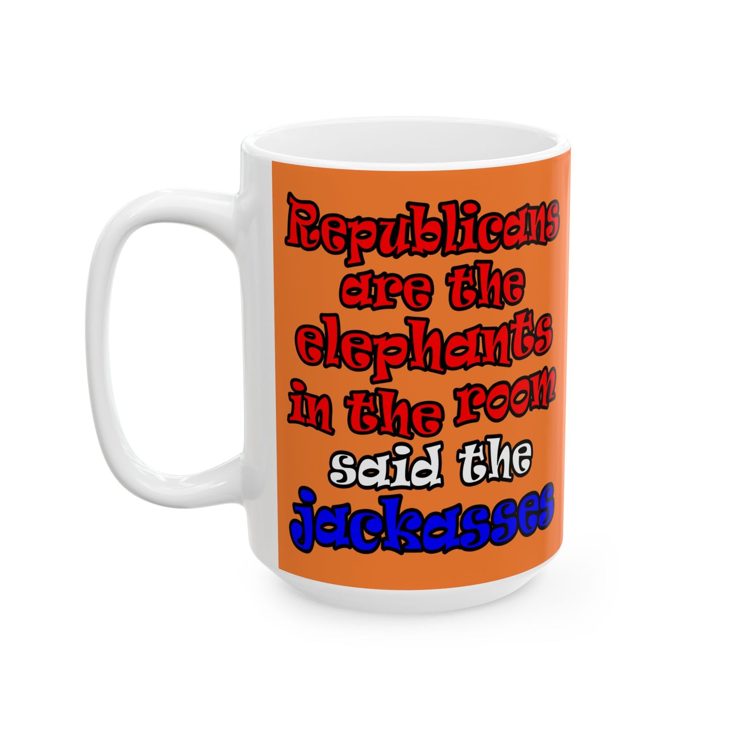 donkeys and elephants - White Mug (crusta)