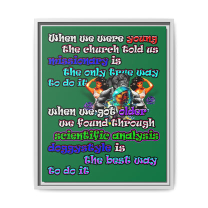 doggystyle - framed canvas art (dark green)