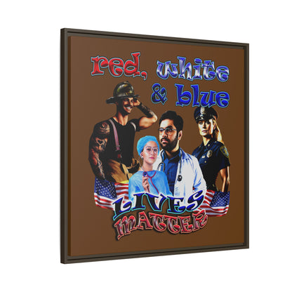 rw&b lives matter - framed canvas art (brown)