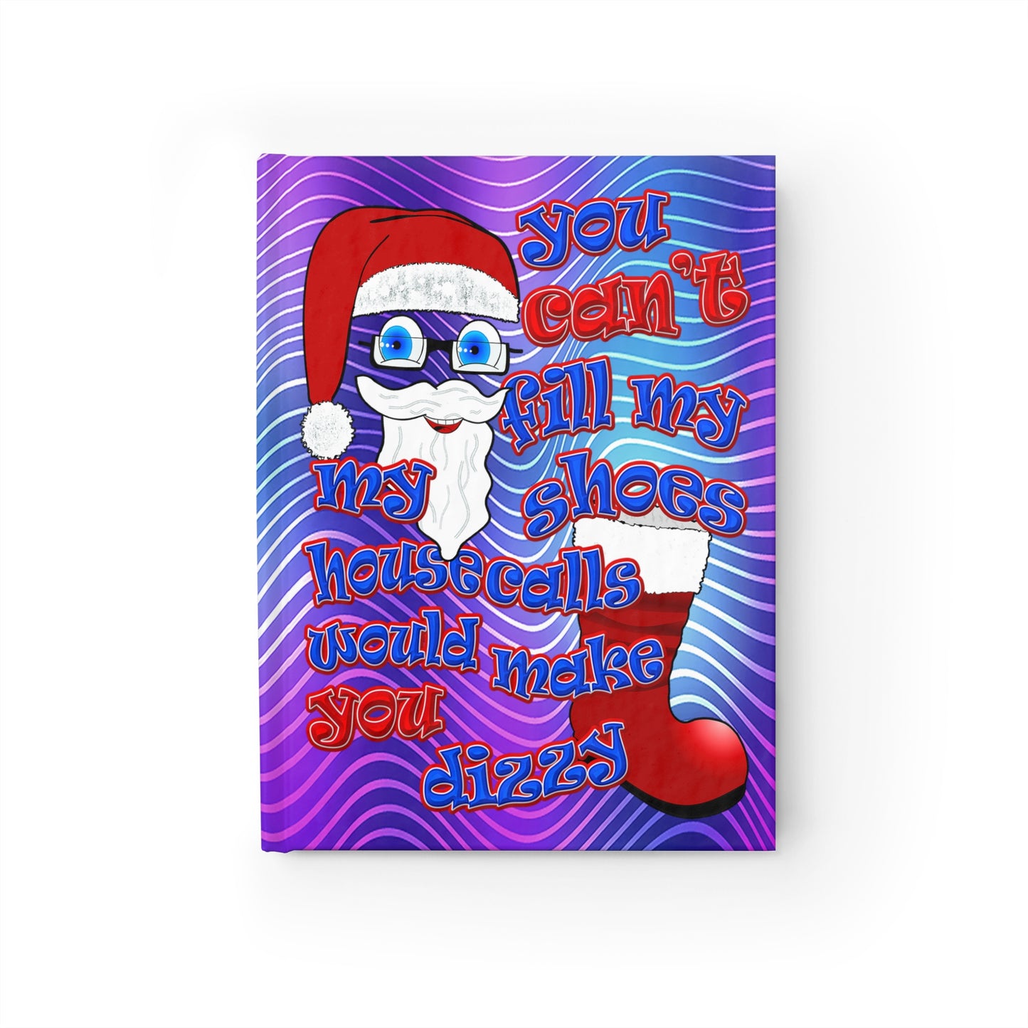 santa's shoes - journal-lined (purple wave)