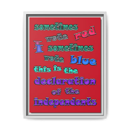declaration of the independents - framed canvas art (dark red)