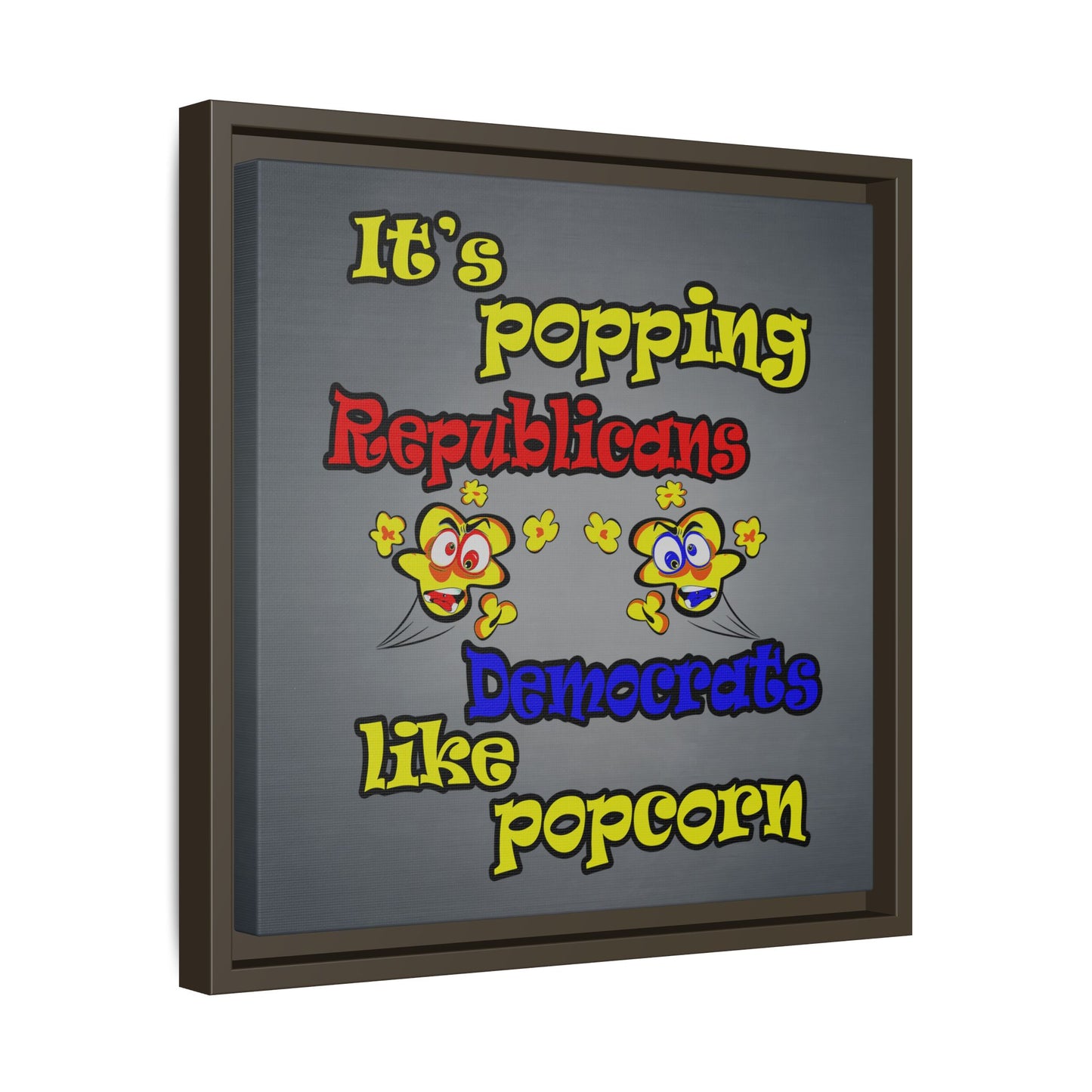 popping like popcorn - framed canvas art (grey-light grey)