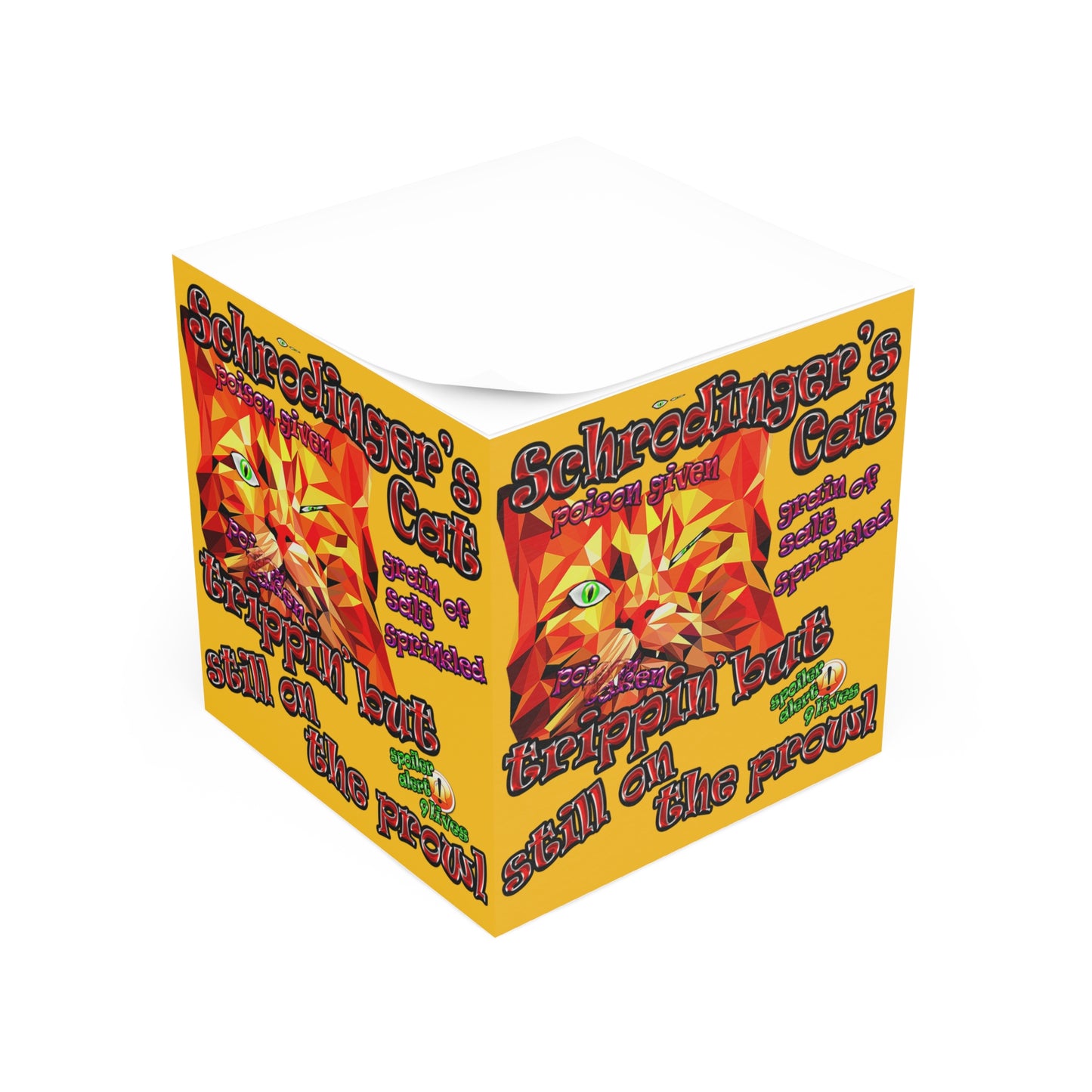 schrodinger's cat - note cube (yellow)