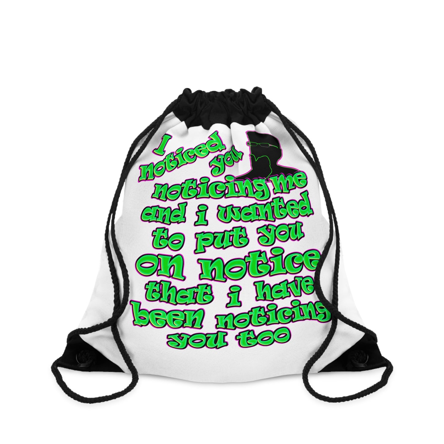 noticed you noticing - Drawstring Bag (white)
