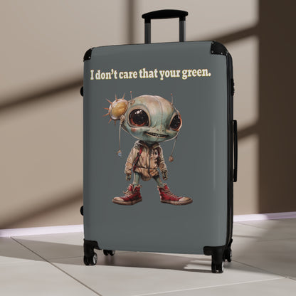 I don't care that your green - Suitcase (dark grey)