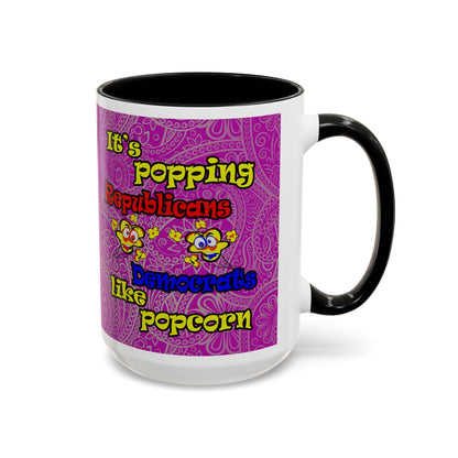 popping like popcorn - Accent Mug (pink swirl)