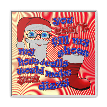 santa's shoes - framed canvas art (yellow-orange wave)