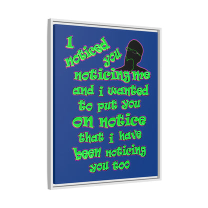 noticed you noticing - framed canvas art (dark blue)