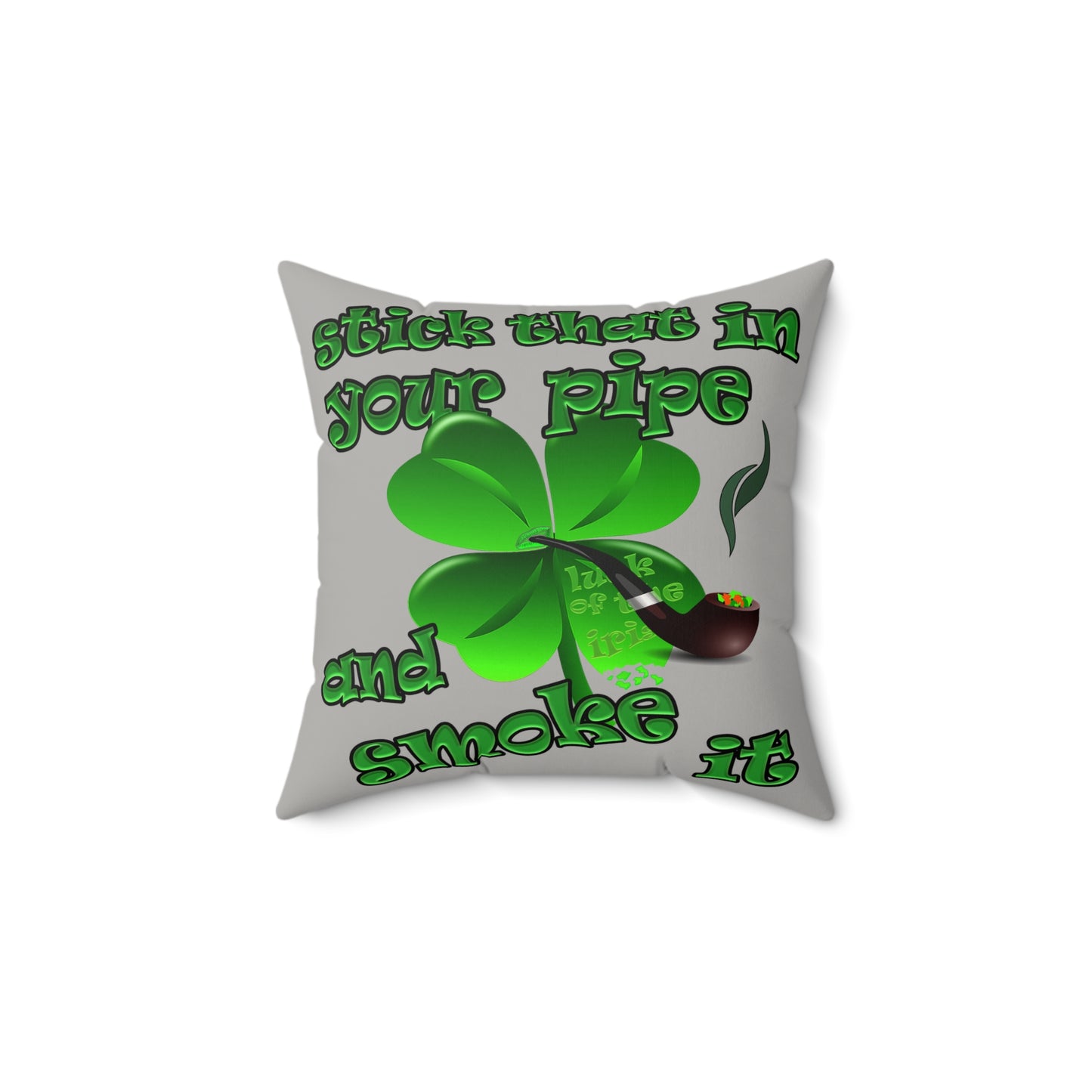 celtics logo - Faux Suede Square Pillow - (light grey)