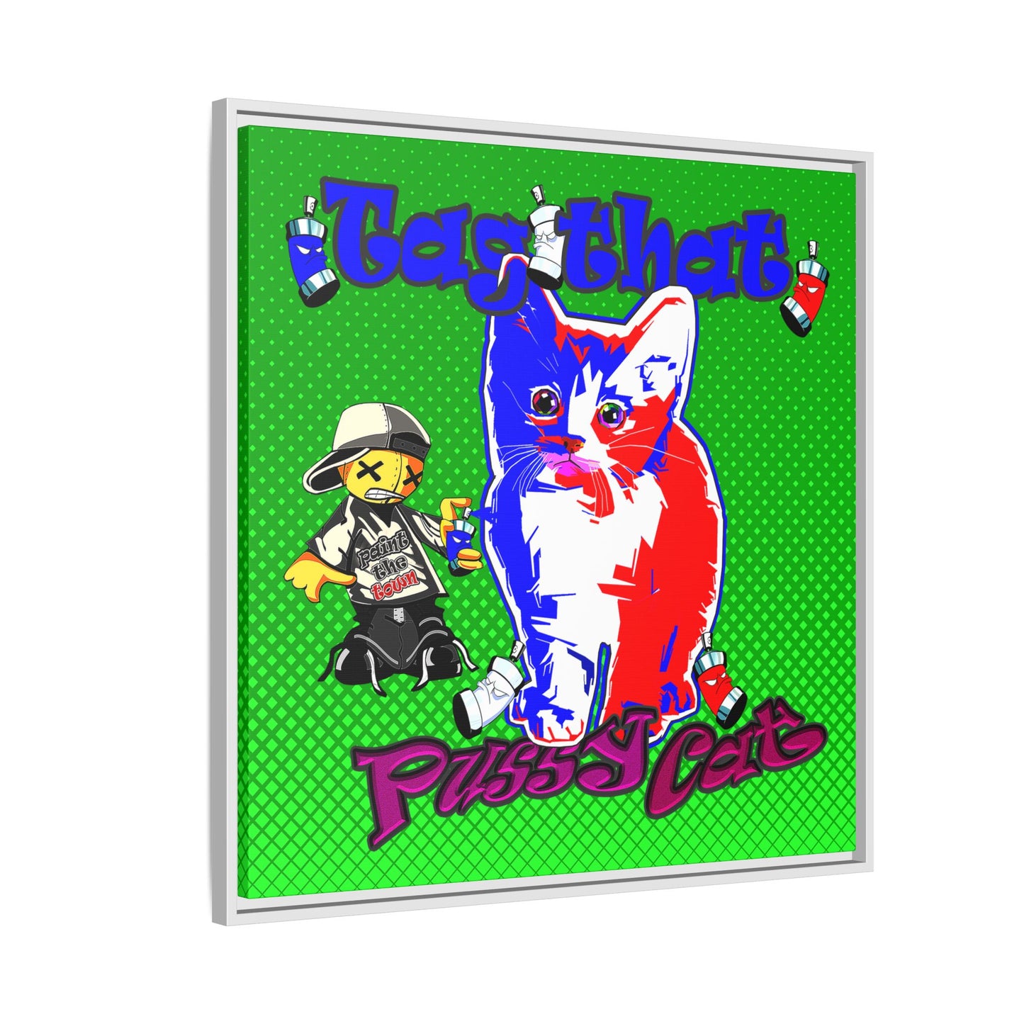 tag that - framed canvas art (logo green)