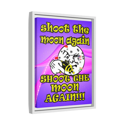 shoot the moon again - framed canvas art (purple-pink wave)