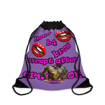hoes b4 bros - Drawstring Bag (light purple)