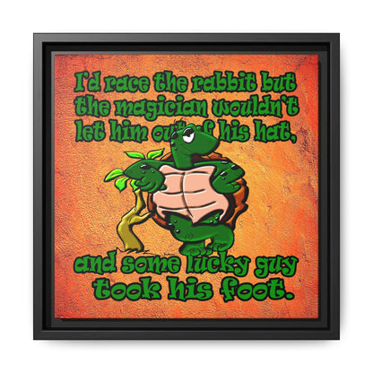 turtle race - framed canvas art (burnt orange)