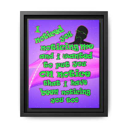 noticed you noticing - framed canvas art (purple-pink wave)
