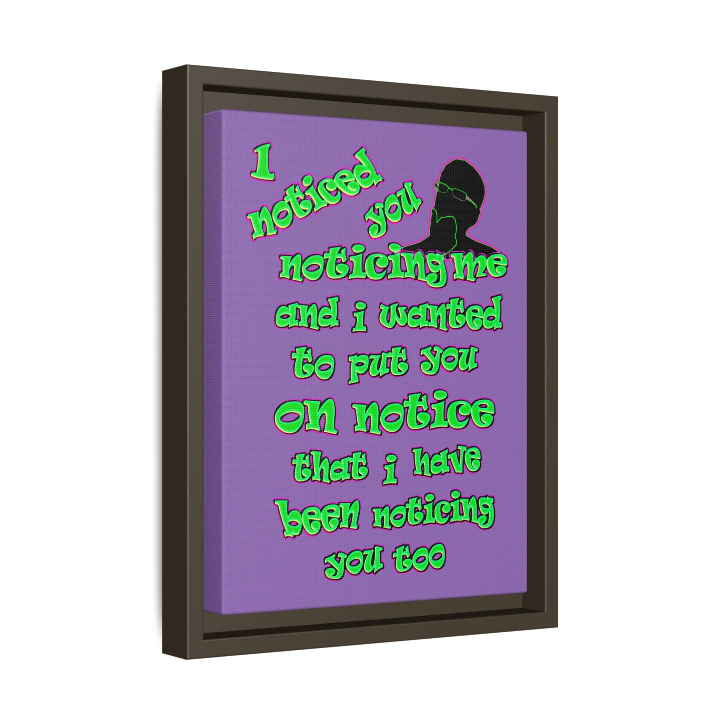 noticed you noticing - framed canvas art (light purple)