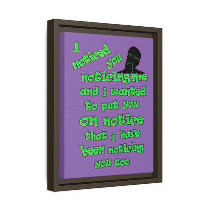 noticed you noticing - framed canvas art (light purple)