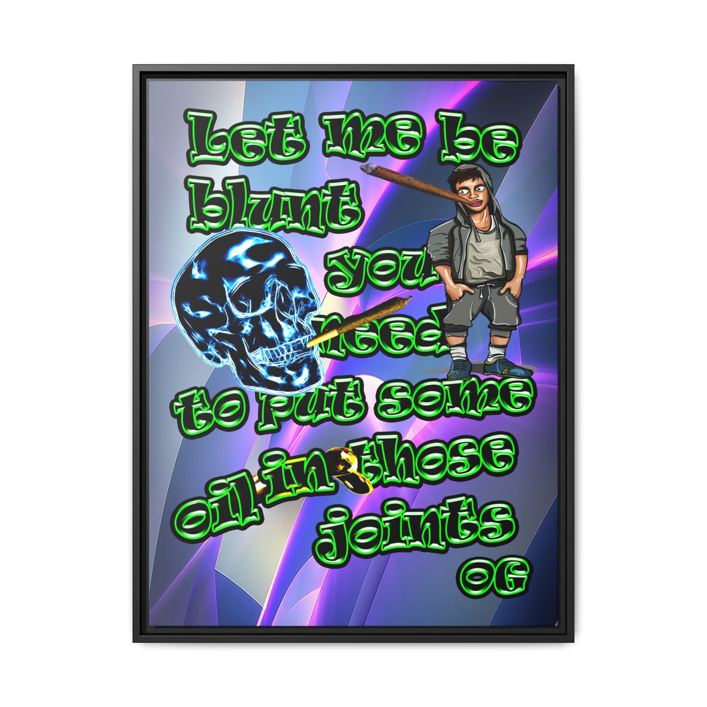 og - framed canvas art (grey-pink wave)