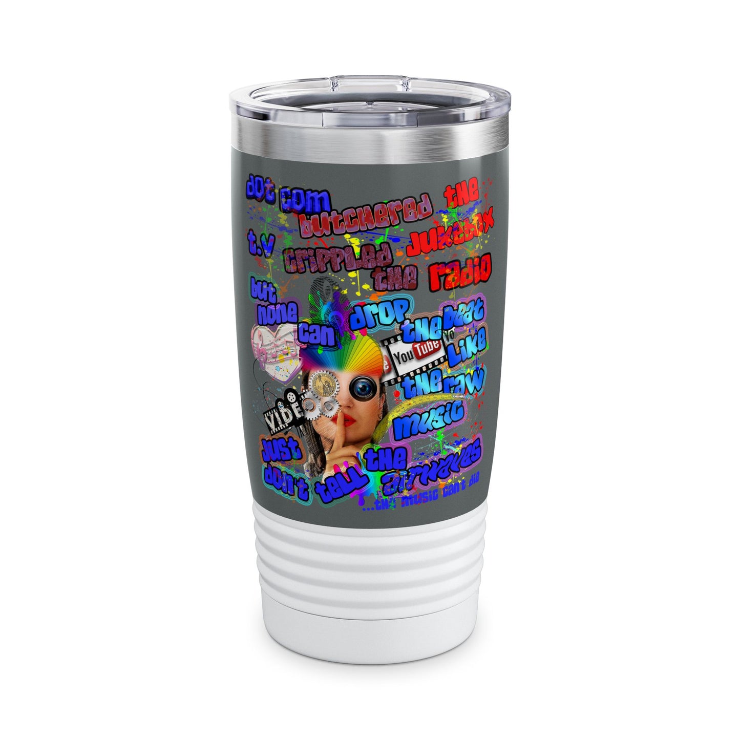 drop the beat - Ringneck Tumbler, 20oz (dark grey)