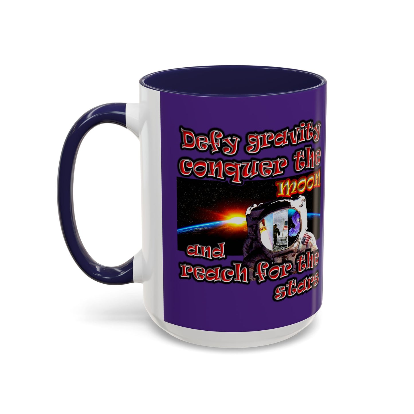 defy conquer reach - Accent Mug (purple)