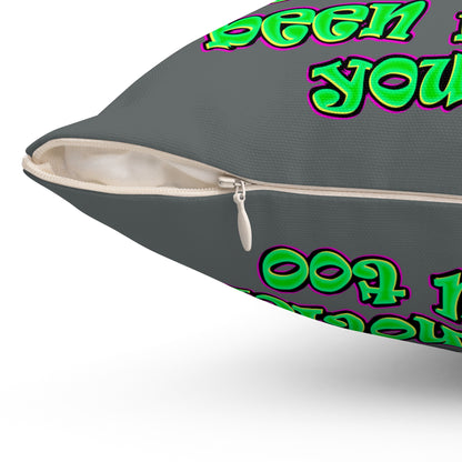 noticed you noticing - Spun Polyester Square Pillow - (dark grey)