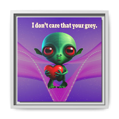 I don't care that your grey - framed canvas art (purple-pink wave)