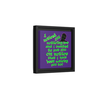noticed you noticing - framed canvas art (purple)