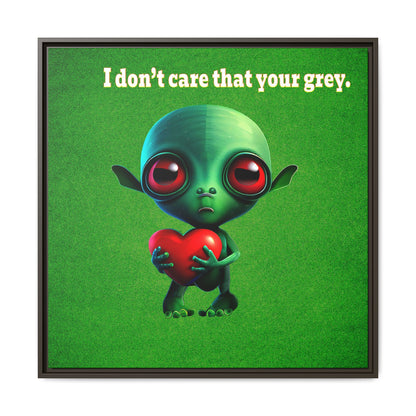 I don't care that your grey - framed canvas art (green turf)
