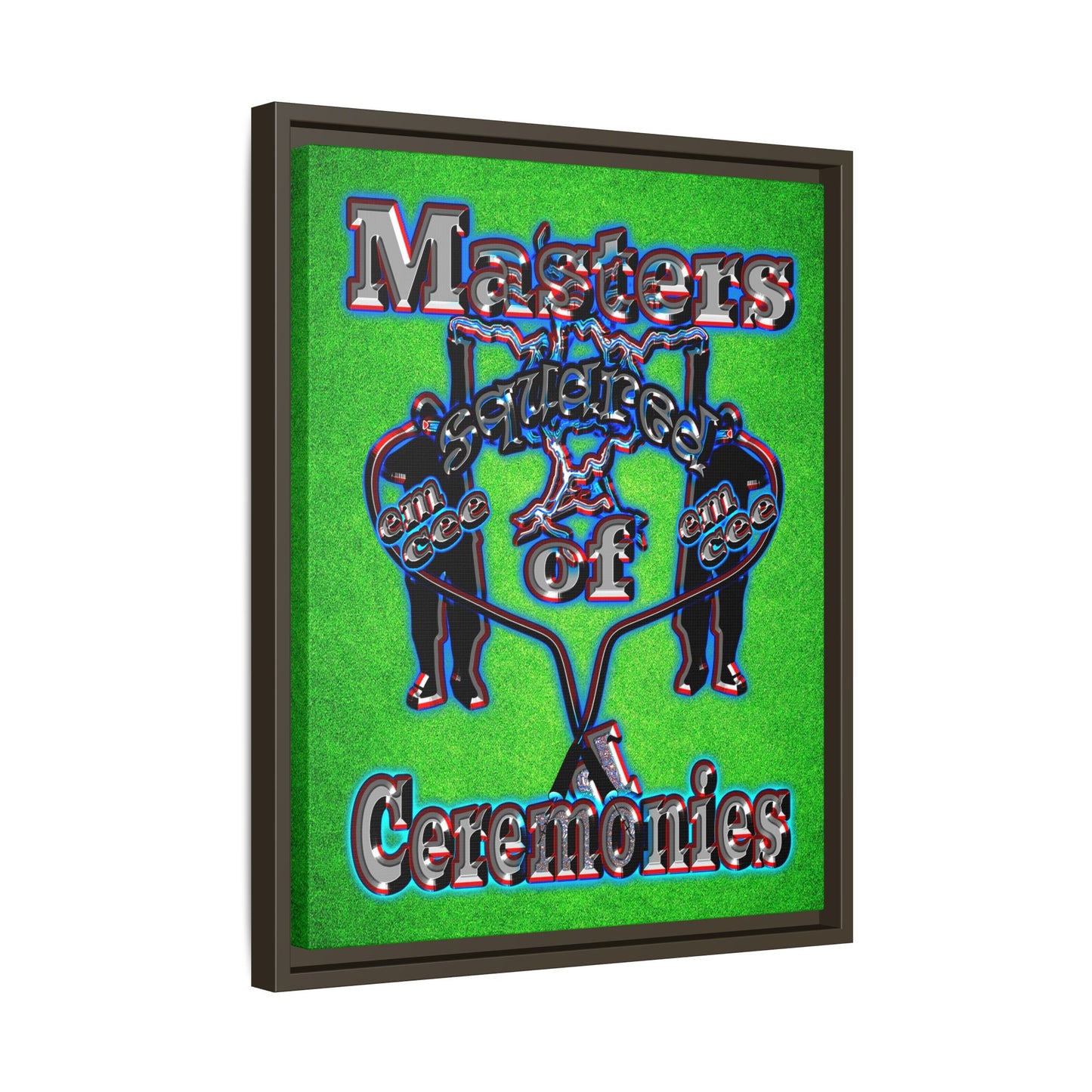 em cee squared - framed canvas art (green turf)