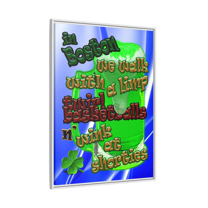 celtics logo - framed canvas art (blue-white wave)