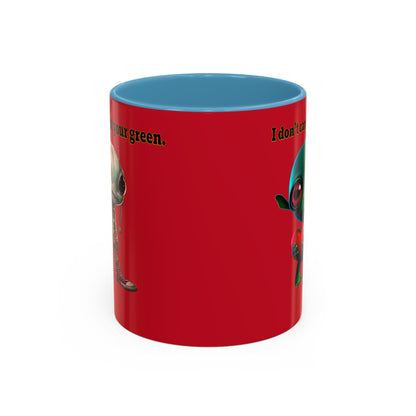 I don't care that your grey - Accent Mug (dark red)