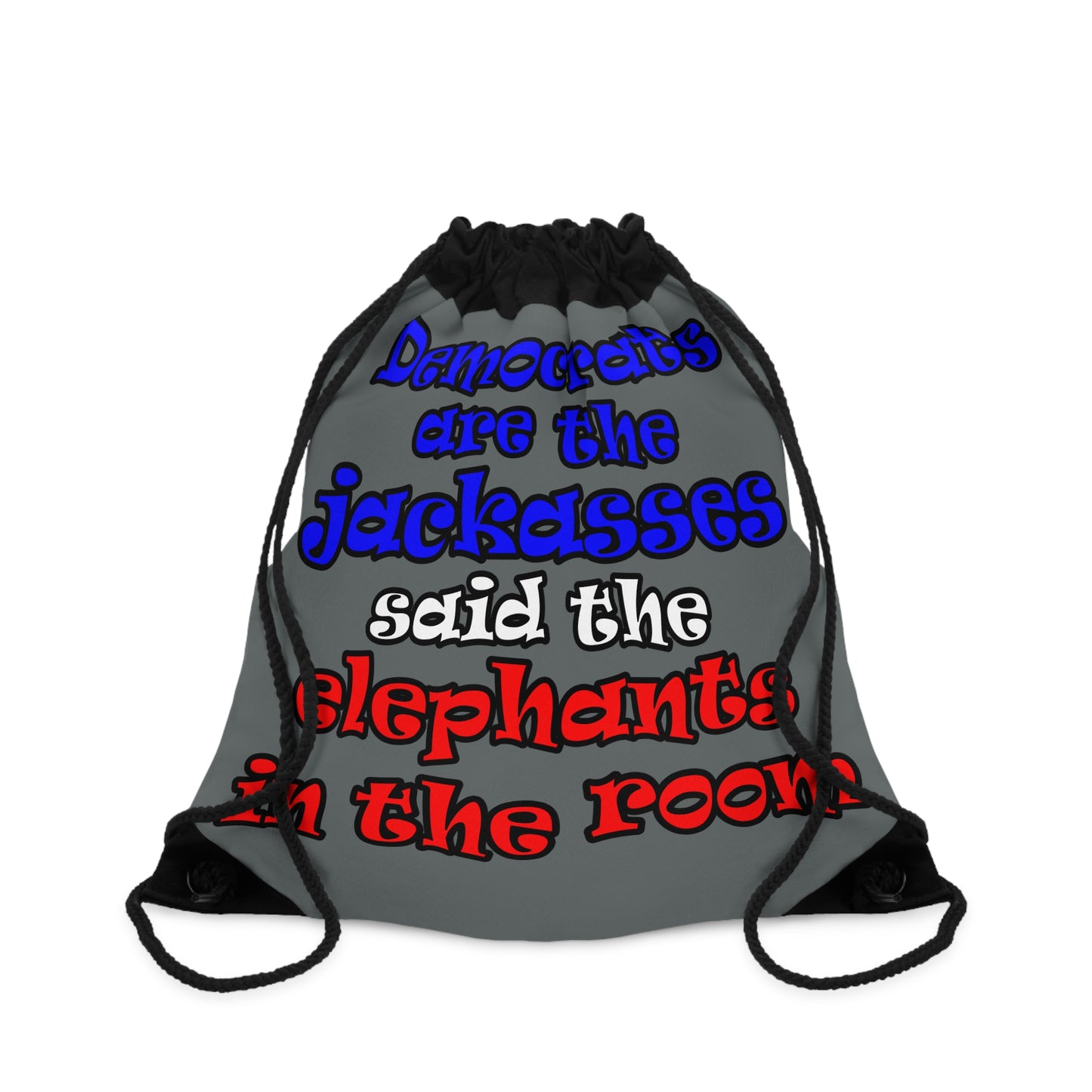 donkeys and elephants - Drawstring Bag (dark grey)