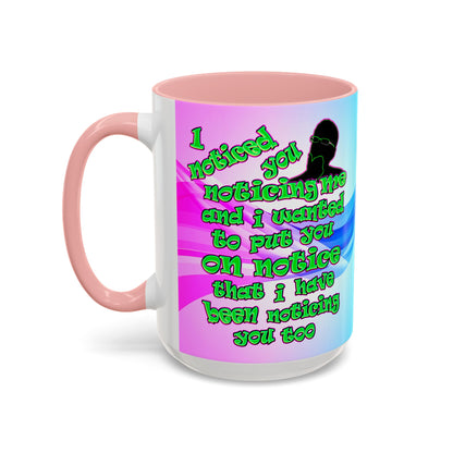 noticed you noticing - Accent Mug (light blue-pink wave)