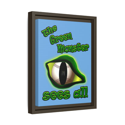 green monster - framed canvas art (light blue)