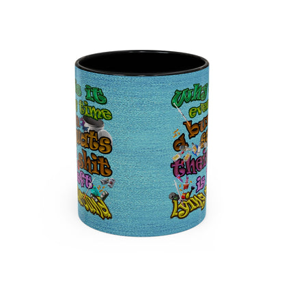 the bum's shit - Accent Mug (faded blue)