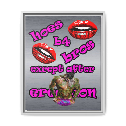 hoes b4 bros - framed canvas art (brushed nickel)