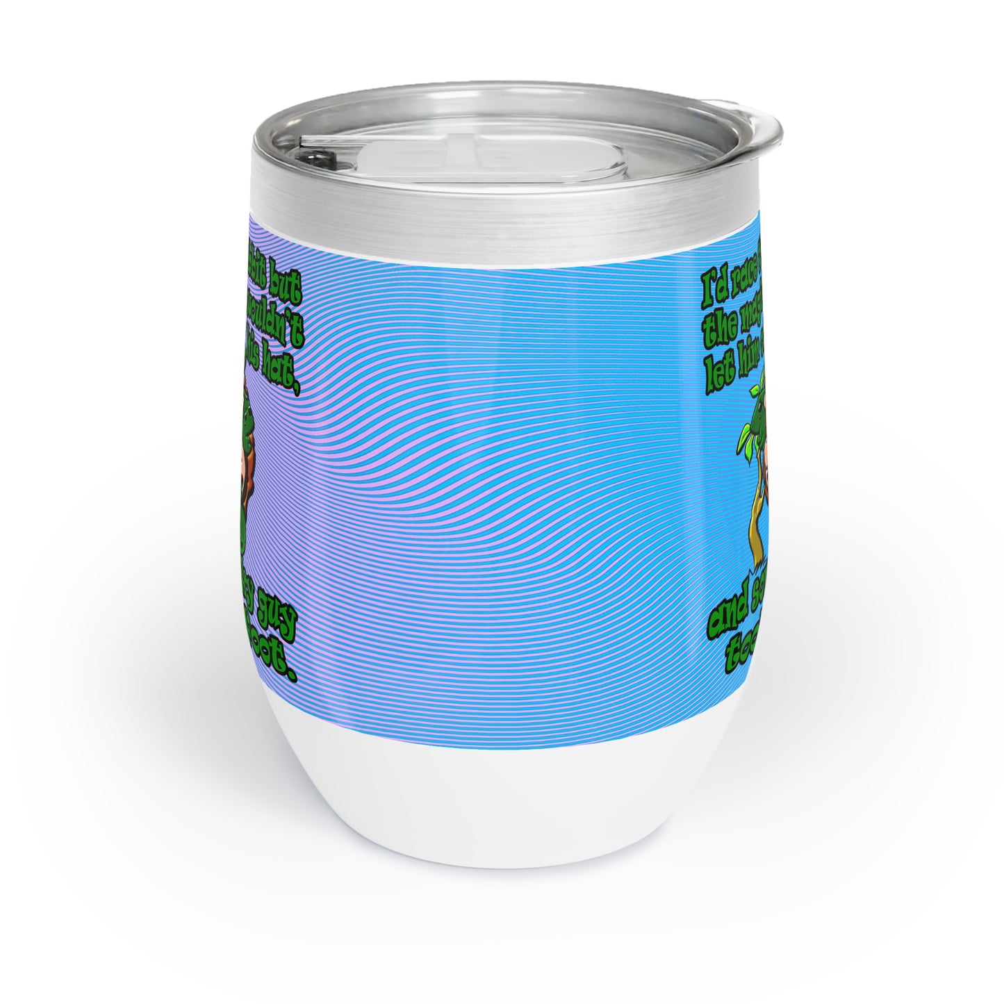 turtle race - Chill Wine Tumbler (light blue-purple wave)