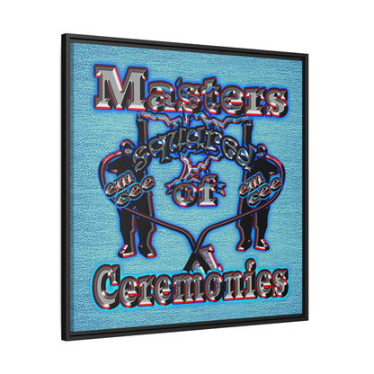 em cee squared - framed canvas art (faded blue)