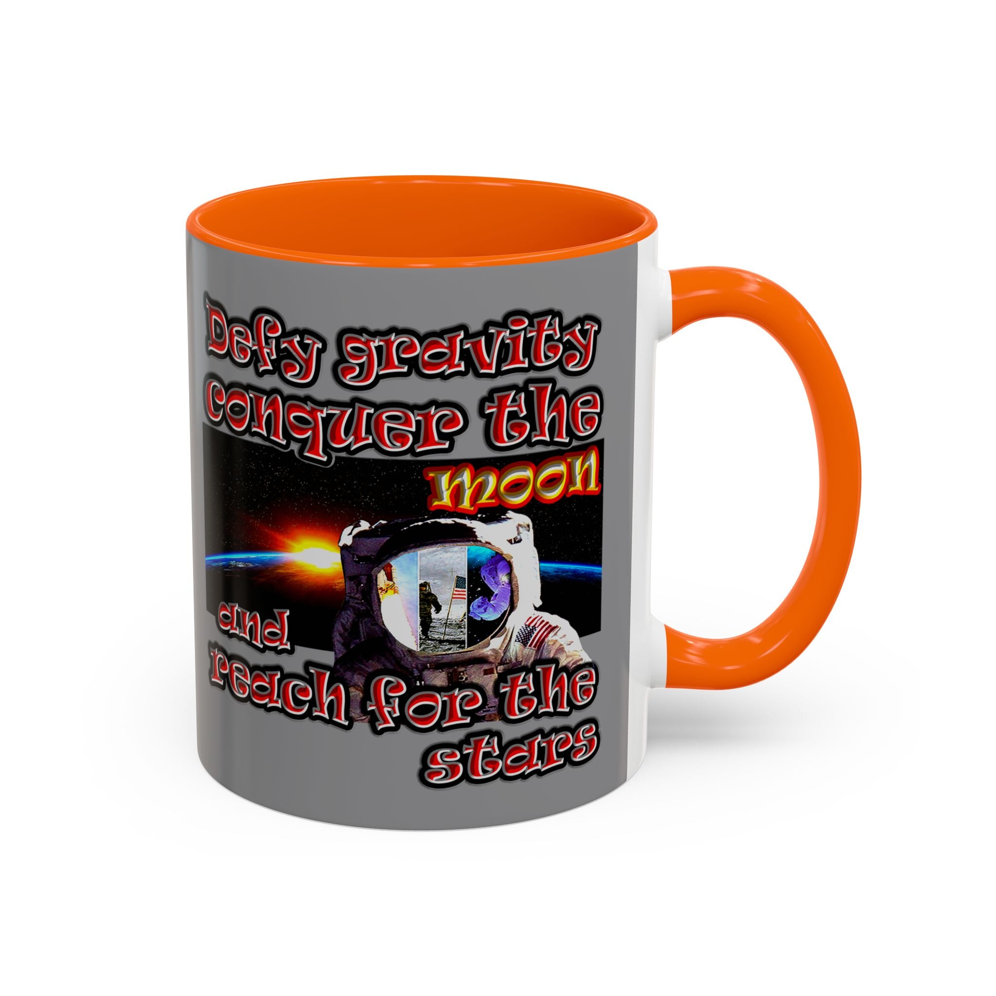 defy conquer reach - Accent Mug (grey)