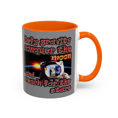 defy conquer reach - Accent Mug (grey)