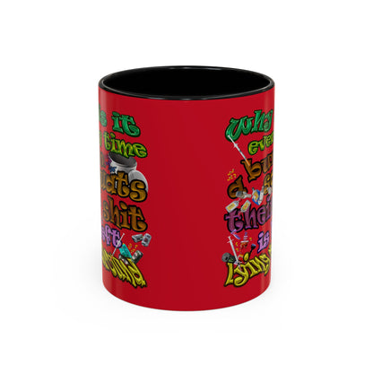 the bum's shit - Accent Mug (dark red)