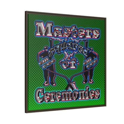 em cee squared - framed canvas art (logo green)