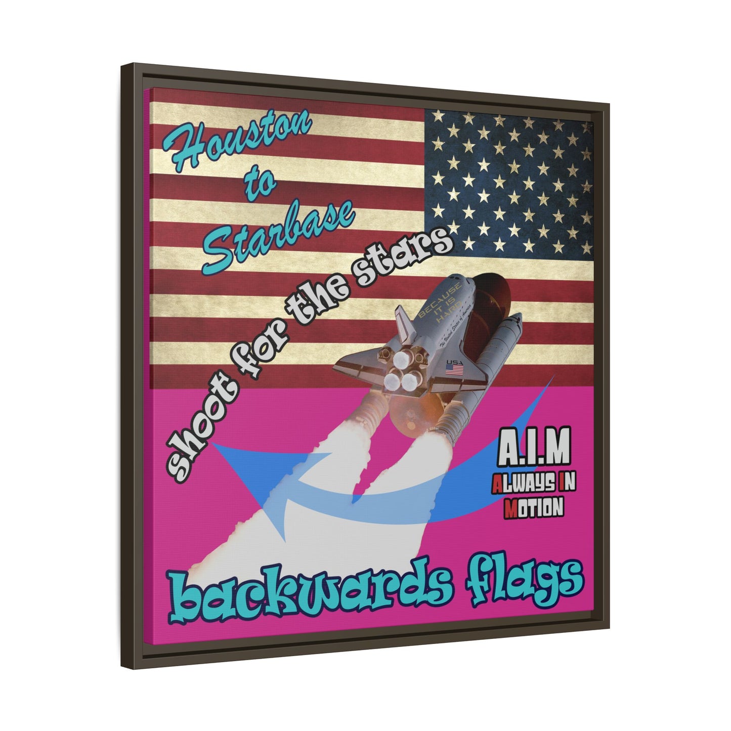 shoot for the stars - framed canvas art (pink)