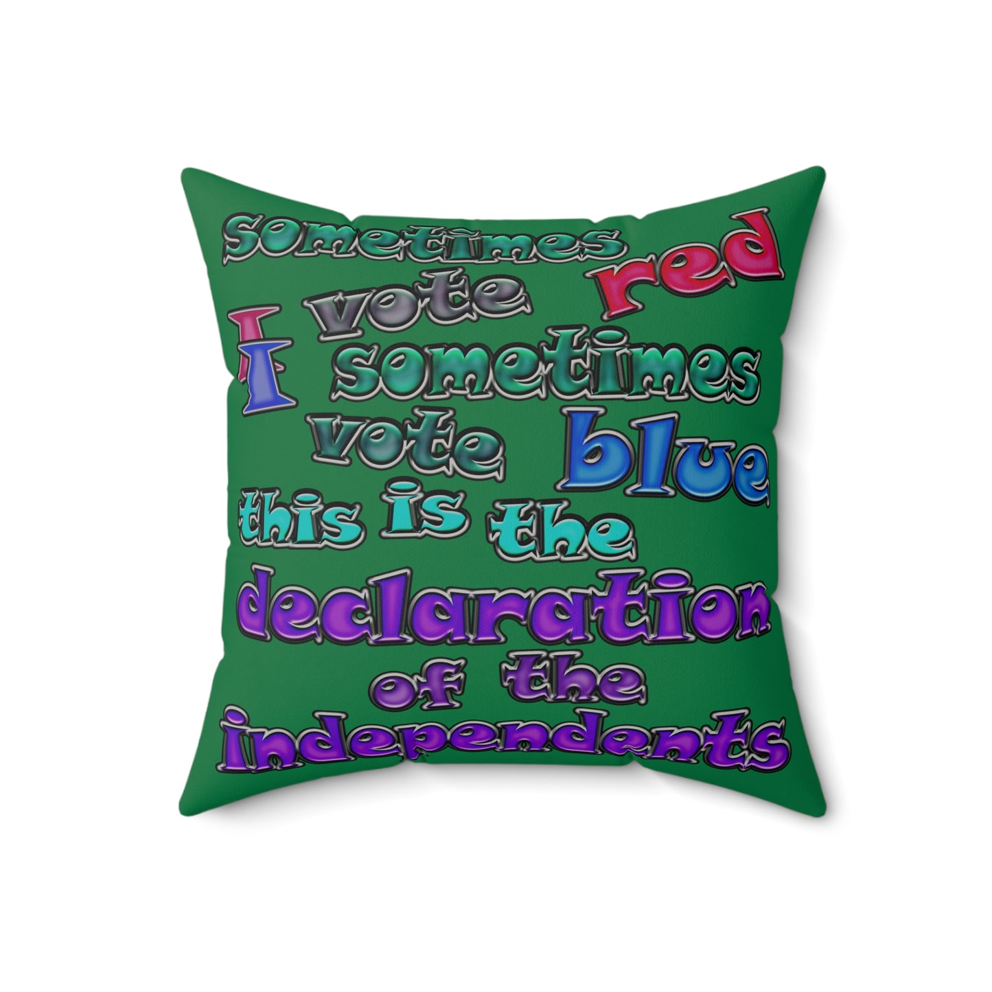 declaration of the independents - Faux Suede Square Pillow - (dark green)