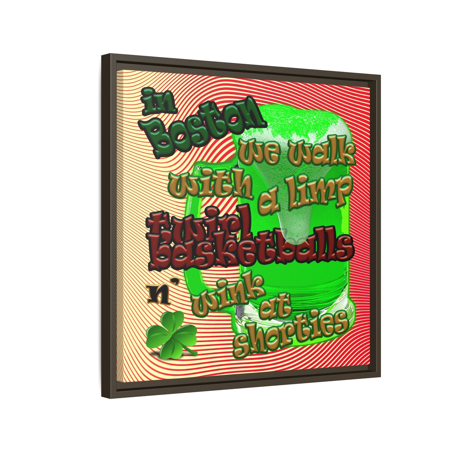 celtics logo - framed canvas art (yellow-orange wave)