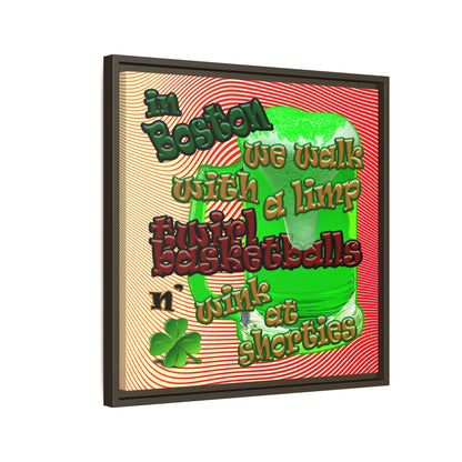 celtics logo - framed canvas art (yellow-orange wave)