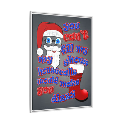 santa's shoes - framed canvas art (grey-light grey)